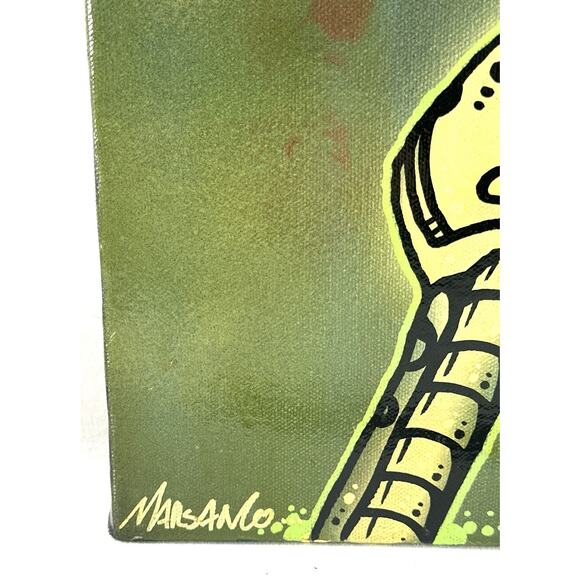 Matt Marsango “Chance” Original Acrylic Spray Paint Robot Figure 11x14 Signed - Picture 2 of 5